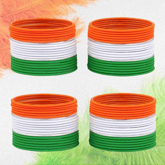T4 Jewels Tricolor Matte Bangles for Independence Day and Republic Day Celebration