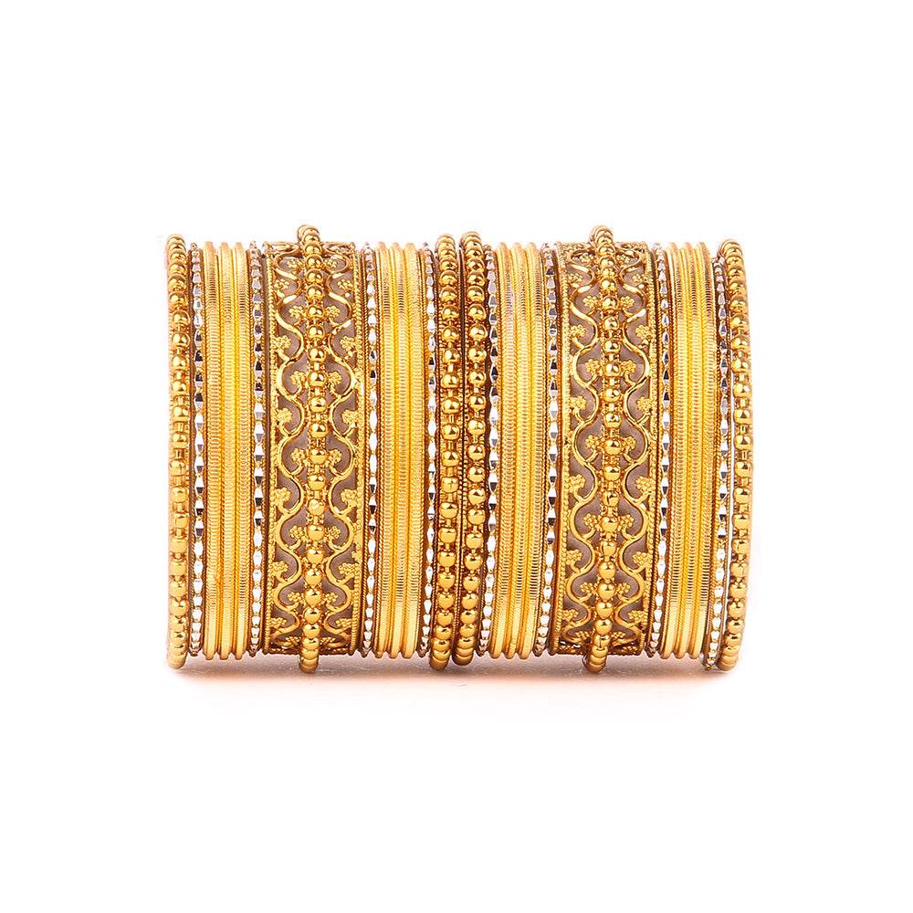 Low Cost Shinning Bangle Set Golden T4 Jewels
