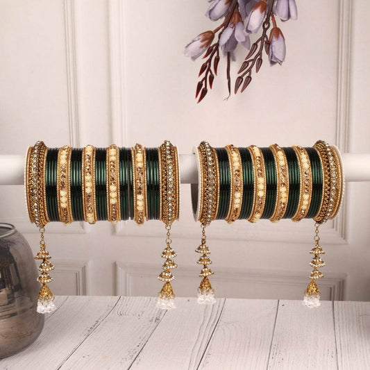 Antique Jhumki Latkan Bangle set for two hands by T4 Jewels Kai T4 Jewels