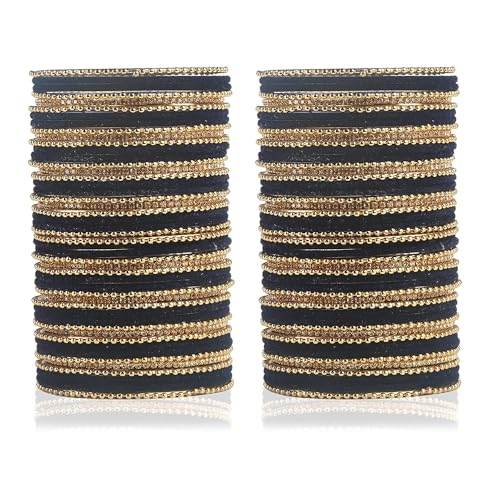 T4 Jewels Beautiful & Elegant Beads Studded Colourful Metal Bangles Set Fashion Jewellery - 110NO. T4 Jewels