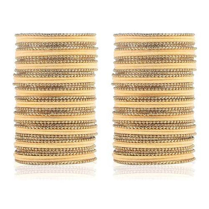 T4 Jewels Beautiful & Elegant Beads Studded Colourful Metal Bangles Set Fashion Jewellery - 110NO. T4 Jewels