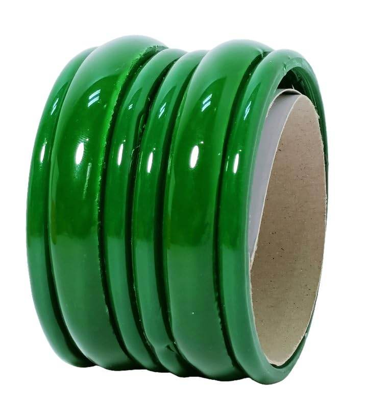 T4 Jewels (2.10 & 2.12 Size Plane Beauty Shine Green/Maroon/Red/Yellow Colours Bangle Set For Women & Girls - (Set Of 6) T4 Jewels