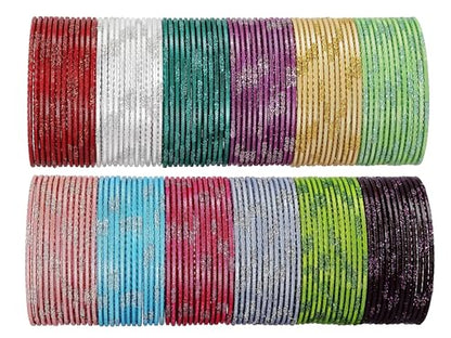 T4 Jewels Stylish Multi colour Metal Bangles set| Fancy Multicolour Bangles for women | Metal Chudi Set For Women | Women's Bangles T4 Jewels