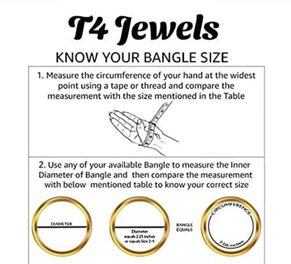 T4 Jewels (2.10 & 2.12 Size Plane Beauty Shine Green/Maroon/Red/Yellow Colours Bangle Set For Women & Girls - (Set Of 6) T4 Jewels