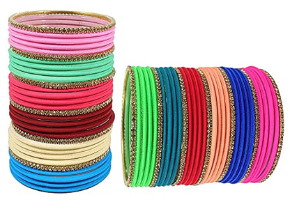 T4 Jewels Stylish Multi colour Metal Bangles set| Fancy Multicolour Bangles for women | Metal Chudi Set For Women | Women's Bangles T4 Jewels