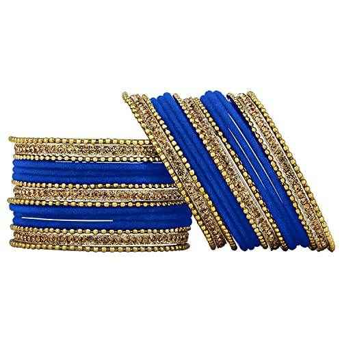 T4 Jewels Stones 18k Studded Latest Fashion Jewellery Beautiful Designer Metal Bangles Set - 72NO