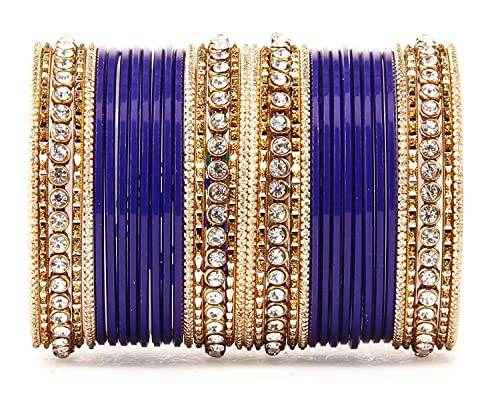 T4 Jewels 18k Gold Plated Textured Fashionable Fashion Jewellery Metal Bangles Set - 84NO