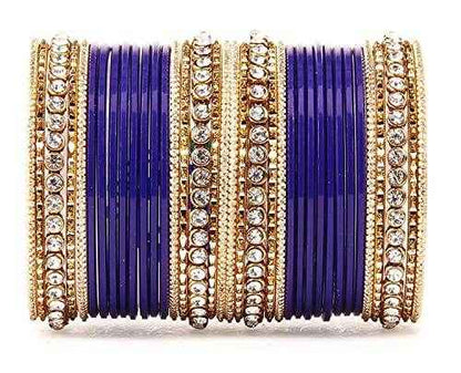 T4 Jewels 18k Gold Plated Textured Fashionable Fashion Jewellery Metal Bangles Set - 84NO