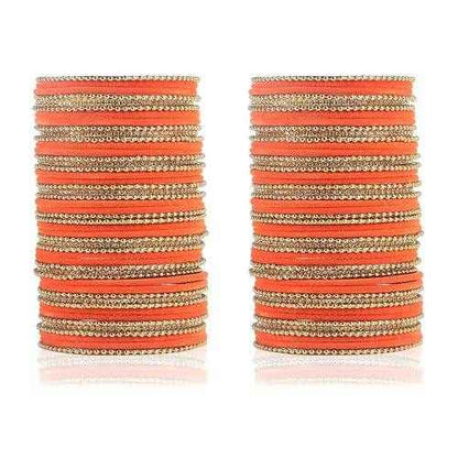 T4 Jewels Beautiful & Elegant Beads Studded Colourful Metal Bangles Set Fashion Jewellery - 110NO.