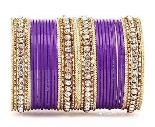 T4 Jewels 18k Gold Plated Textured Fashionable Fashion Jewellery Metal Bangles Set - 84NO