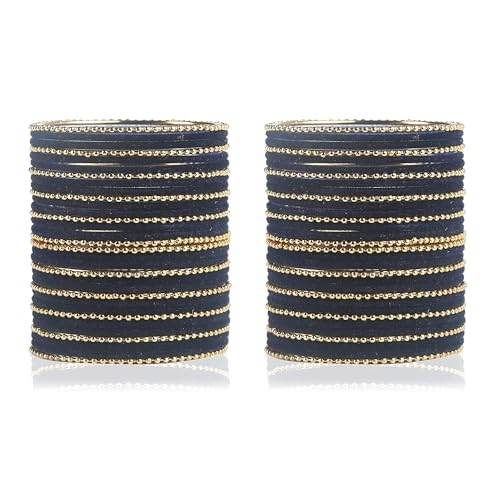 T4 Jewels Beautiful & Elegant Beads Studded Colourful Metal Bangles Set Fashion Jewellery - 110NO. T4 Jewels