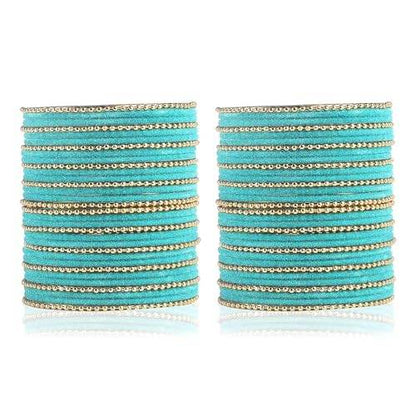 T4 Jewels Beautiful & Elegant Beads Studded Colourful Metal Bangles Set Fashion Jewellery - 110NO. T4 Jewels