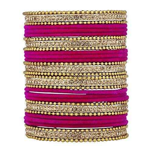 T4 Jewels Stones 18k Studded Latest Fashion Jewellery Beautiful Designer Metal Bangles Set - 72NO