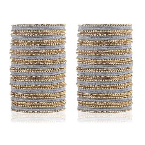 T4 Jewels Beautiful & Elegant Beads Studded Colourful Metal Bangles Set Fashion Jewellery - 110NO. T4 Jewels
