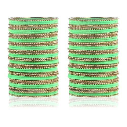 T4 Jewels Beautiful & Elegant Beads Studded Colourful Metal Bangles Set Fashion Jewellery - 110NO. T4 Jewels