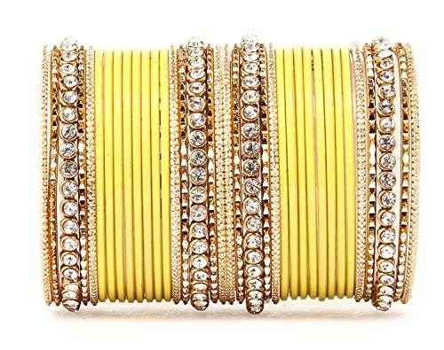 T4 Jewels 18k Gold Plated Textured Fashionable Fashion Jewellery Metal Bangles Set - 84NO