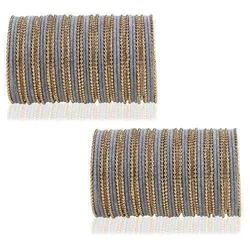 T4 Jewels Beautiful & Elegant Beads Studded Colourful Metal Bangles Set Fashion Jewellery - 110NO.