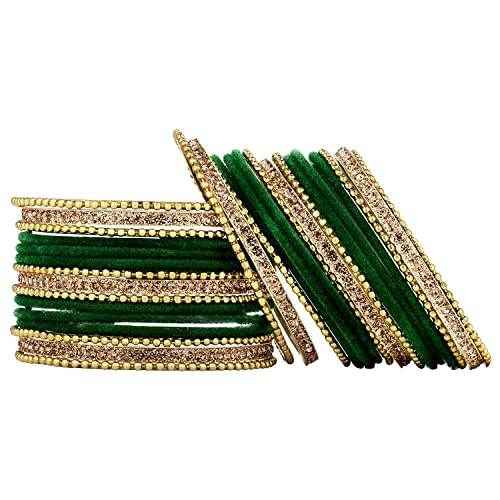 T4 Jewels Stones 18k Studded Latest Fashion Jewellery Beautiful Designer Metal Bangles Set - 72NO