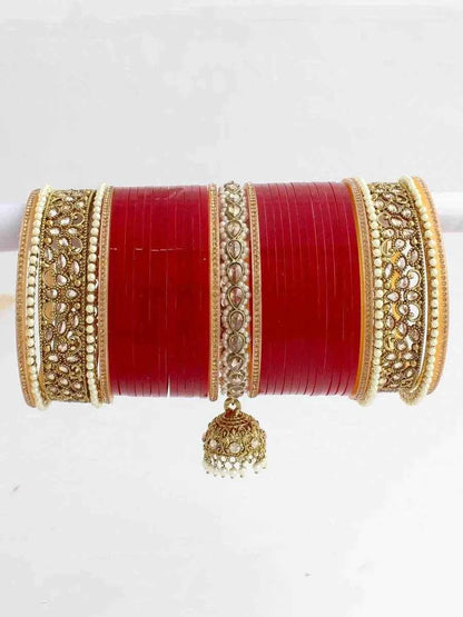 T4 Jewels Bridal Chuda With White Kada & Patti-Availbale In Many Colors (CH5Z)