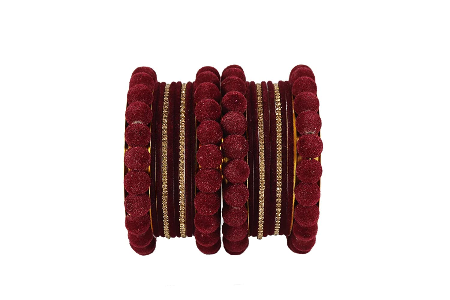 T4 Jewels Metal With Zircon Gemstone Studded Glossy Finished Traditional Bangle set T4 Jewels