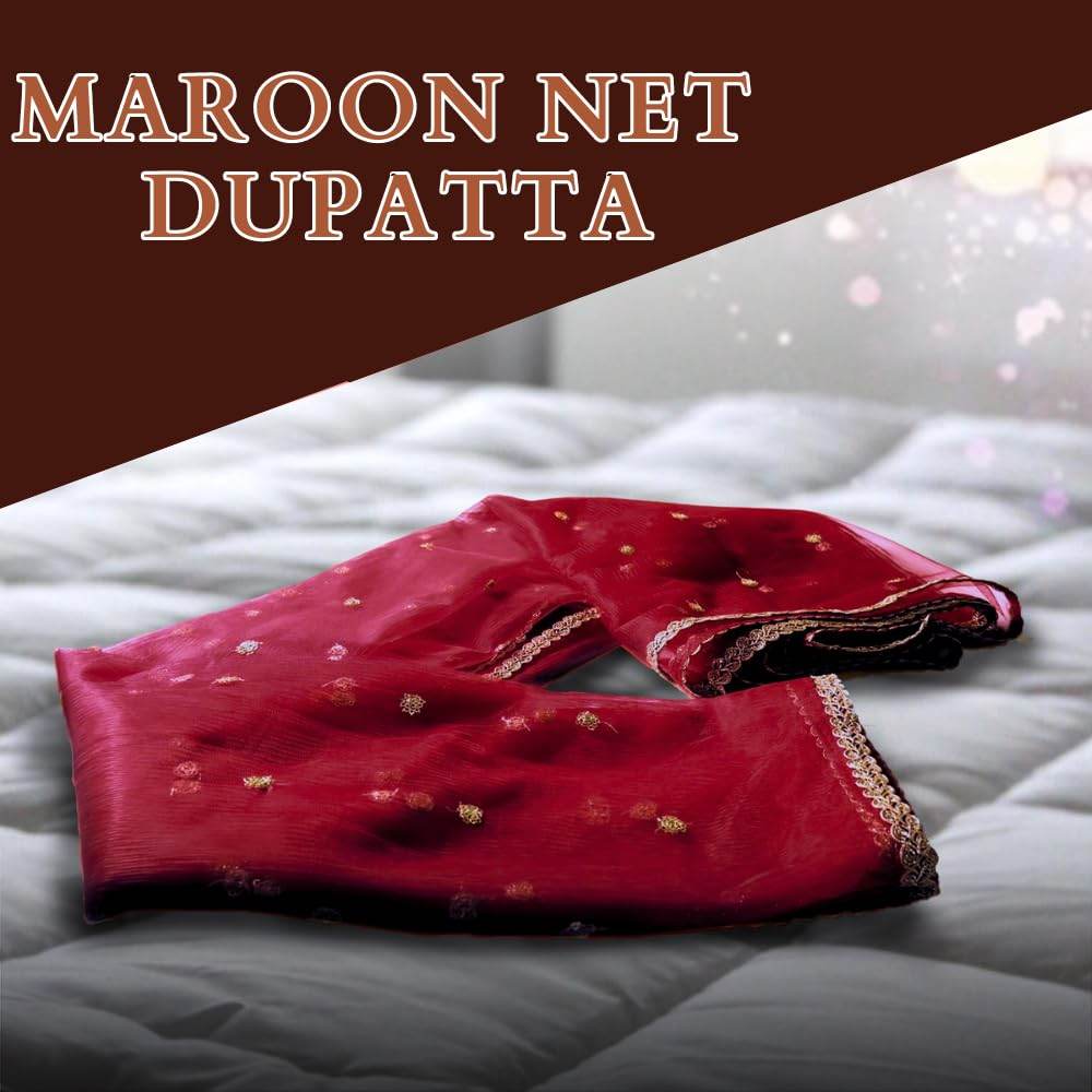 Customized Name Bridal Net Dupatta, Chunni for Wedding Day, Marriage, Special Occasion - 2.5 Meter T4 Jewels