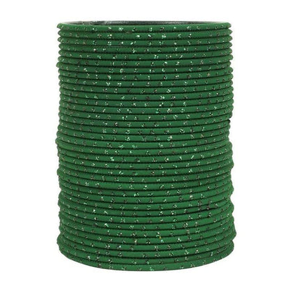T4 Jewels Matte Dotted Finished Red/Yellow/Green/Blue/Multicolors Textured Gold Metal Bangles Set For Women & Girls (Set Of 36) Green T4 Jewels