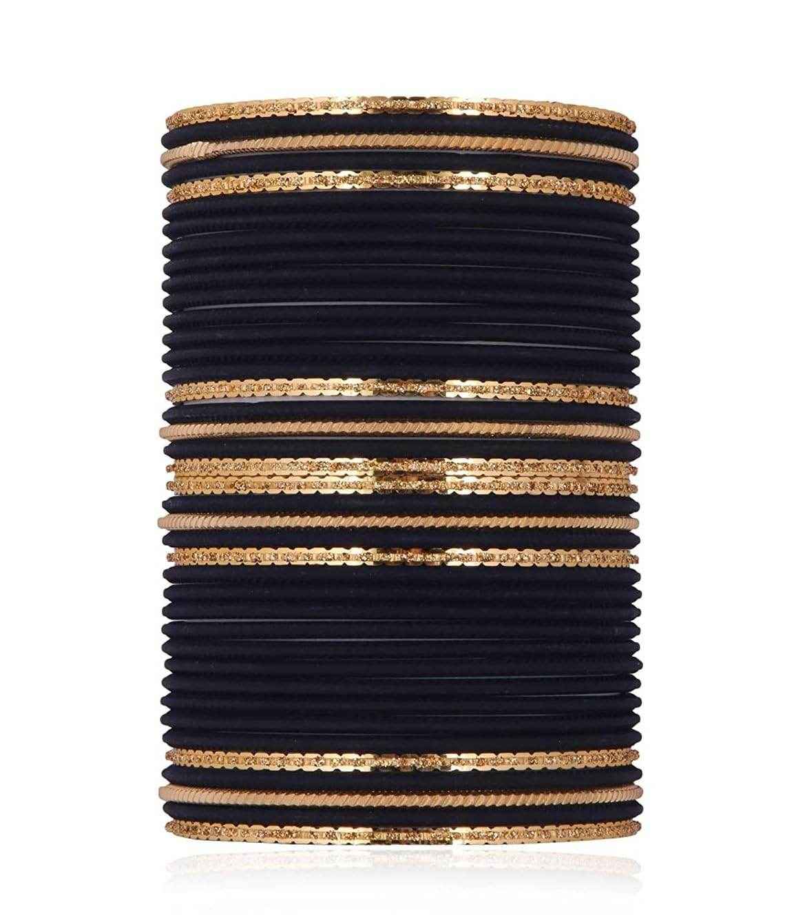 T4 Jewels Beautiful Matte Textured Red/Blue/Yellow/Green/Pink/Orange Colour Metal Bangles Set - 87NO