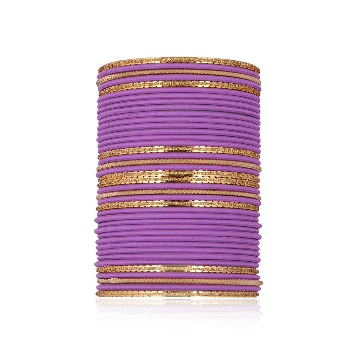 T4 Jewels Beautiful Matte Textured Red/Blue/Yellow/Green/Pink/Orange Colour Metal Bangles Set - 87NO