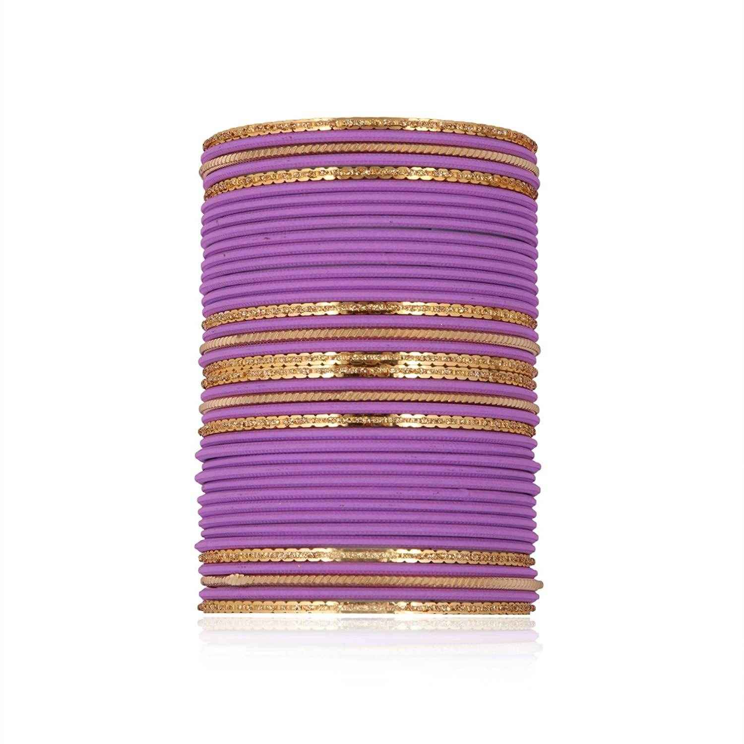 T4 Jewels Beautiful Matte Textured Red/Blue/Yellow/Green/Pink/Orange Colour Metal Bangles Set - 87NO