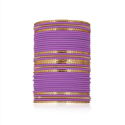 T4 Jewels Beautiful Matte Textured Red/Blue/Yellow/Green/Pink/Orange Colour Metal Bangles Set - 87NO