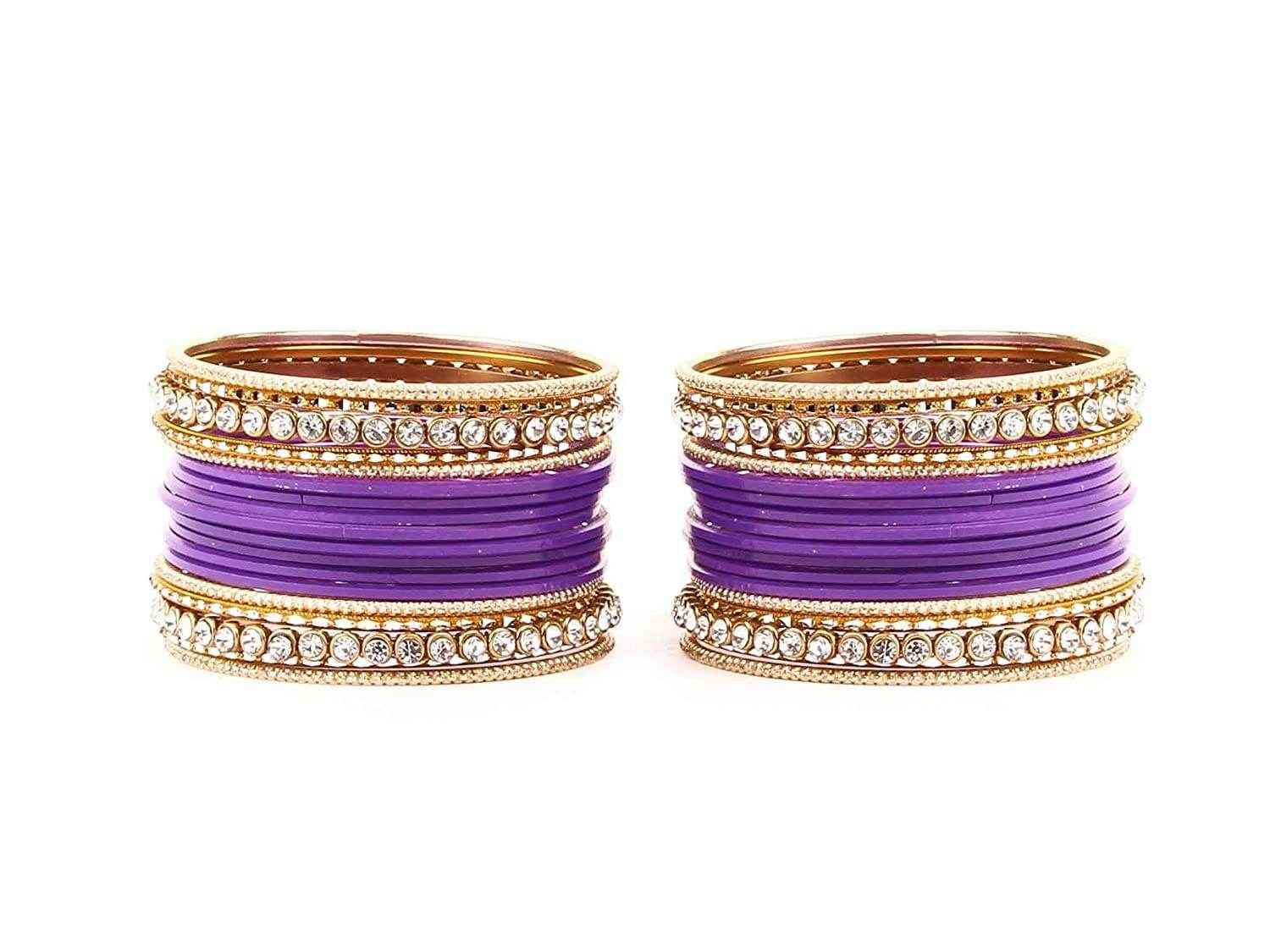 T4 Jewels 18k Gold Plated Textured Fashionable Fashion Jewellery Metal Bangles Set - 84NO