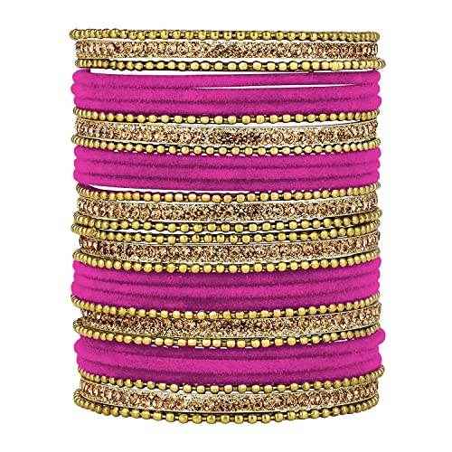 T4 Jewels Stones 18k Studded Latest Fashion Jewellery Beautiful Designer Metal Bangles Set - 72NO