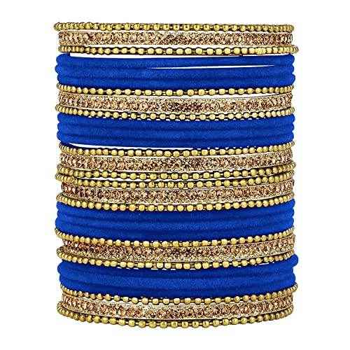 T4 Jewels Stones 18k Studded Latest Fashion Jewellery Beautiful Designer Metal Bangles Set - 72NO