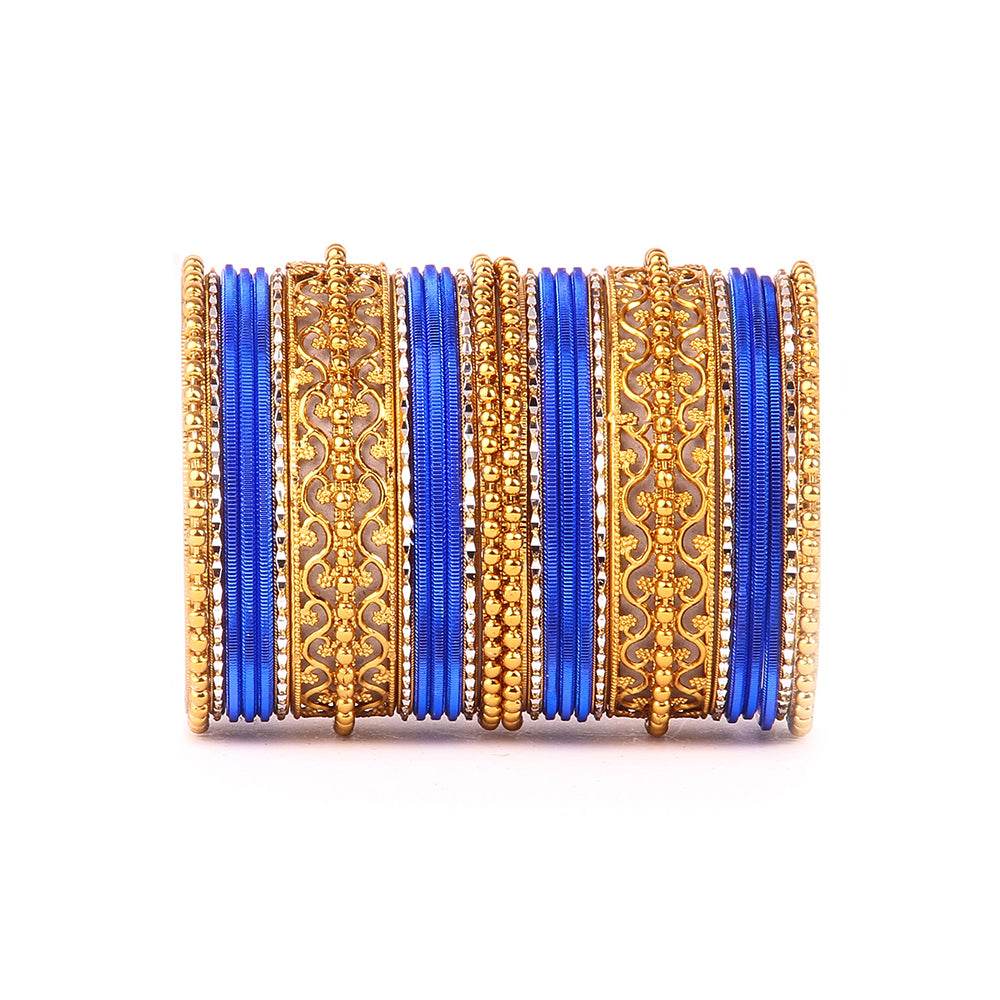 Low Cost Shinning Bangle Set Blue T4 Jewels