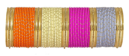 T4 Jewels Stylish Multi colour Metal Bangles set| Fancy Multicolour Bangles for women | Metal Chudi Set For Women | Women's Bangles T4 Jewels