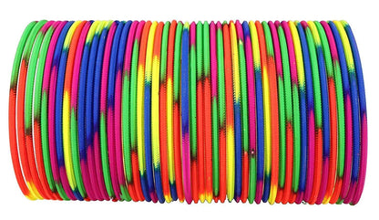 T4 Jewels Matte Desighn Neon Colour Branded Bangles Set For Women And Girls - (Pack Of 48 Bangles) - BD