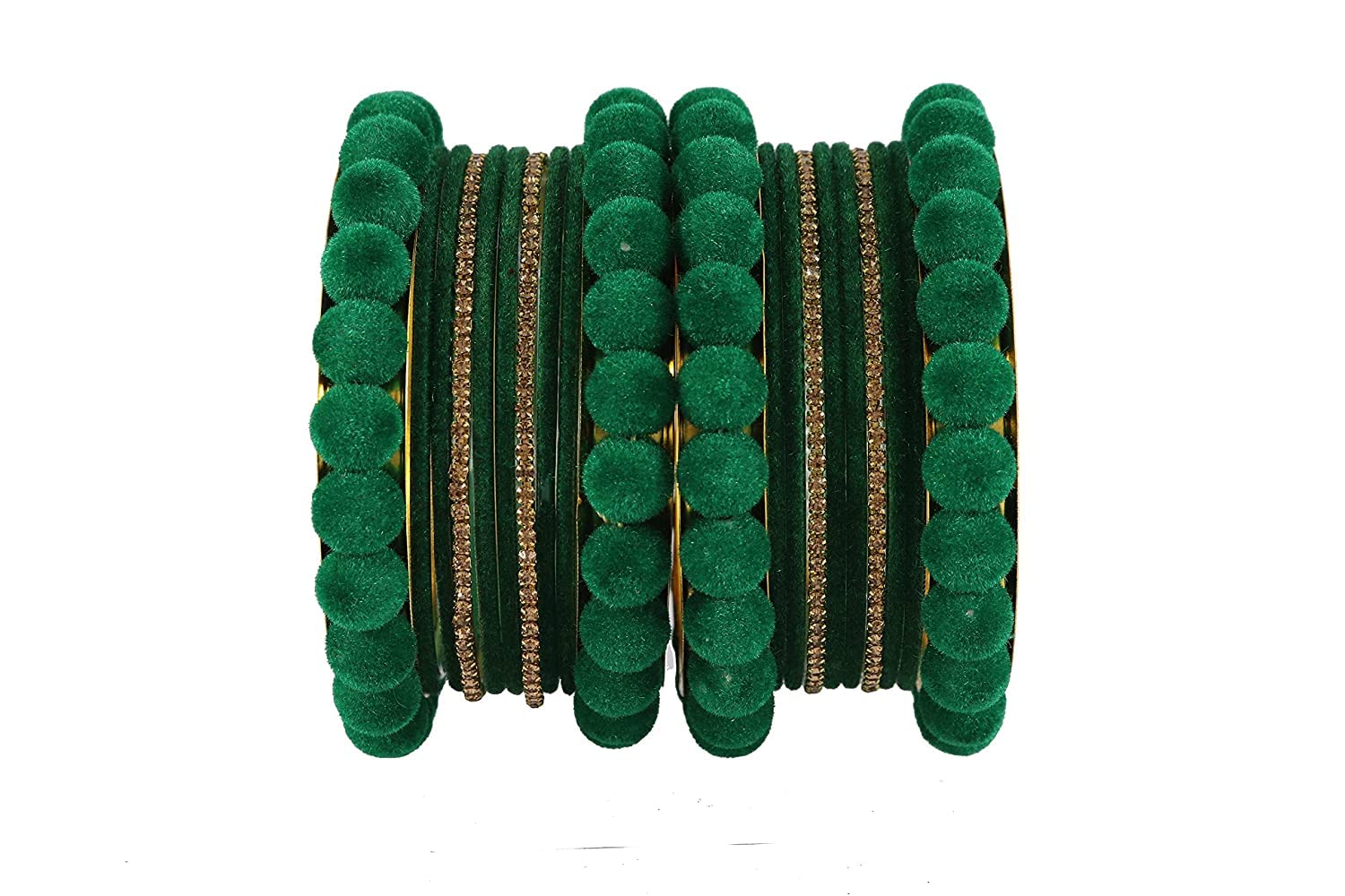 T4 Jewels Metal With Zircon Gemstone Studded Glossy Finished Traditional Bangle set T4 Jewels