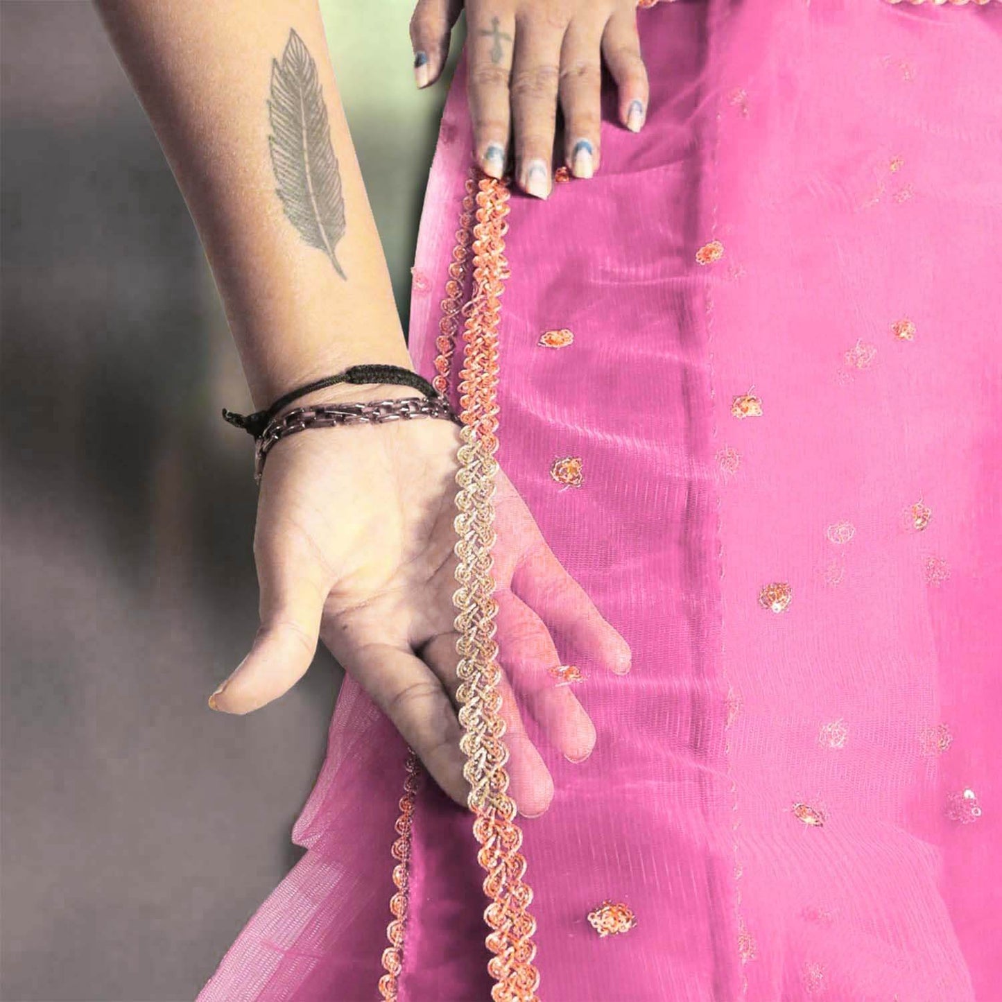 Customized Name Bridal Net Dupatta, Chunni for Wedding Day, Marriage, Special Occasion - 2.5 Meter T4 Jewels