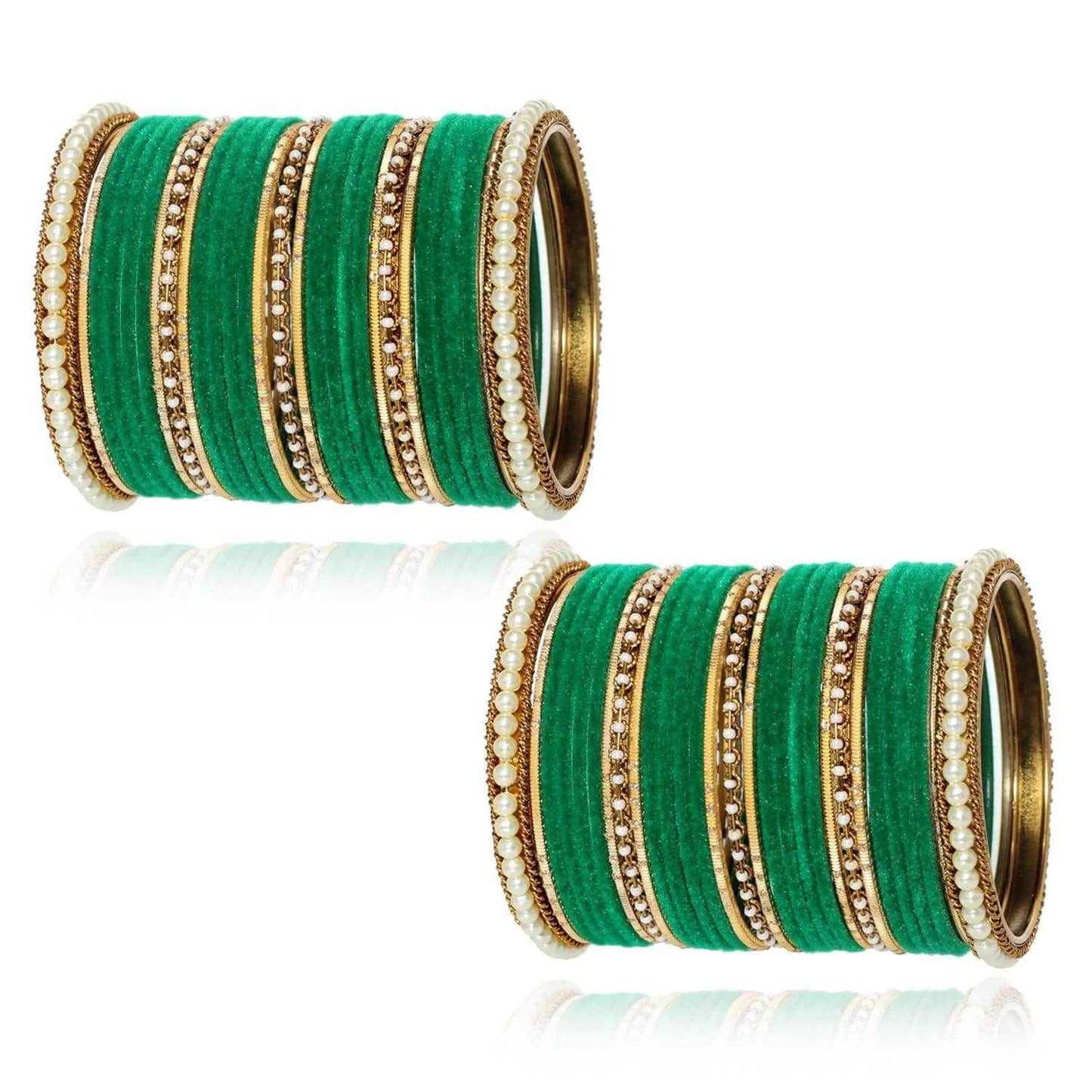 T4 Jewels Glossy Finish Beads Studded Latest Fashion Jewellery Stylish Bangles Set - 104NO