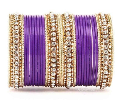 T4 Jewels 18k Gold Plated Textured Fashionable Fashion Jewellery Metal Bangles Set - 84NO