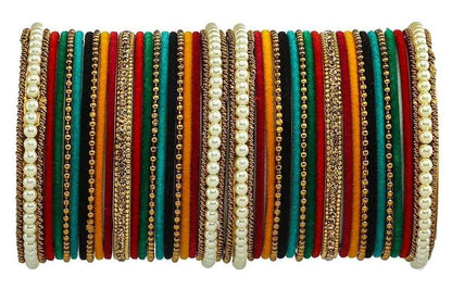 T4 Jewels Gold Plated Beautiful Fashion Jewellery Brass Metal Bangles Set(Set For 2 Hand) - 61NO
