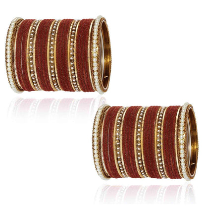T4 Jewels Glossy Finish Beads Studded Latest Fashion Jewellery Stylish Bangles Set - 104NO