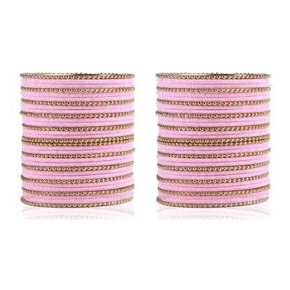 T4 Jewels Beautiful & Elegant Beads Studded Colourful Metal Bangles Set Fashion Jewellery - 110NO. T4 Jewels