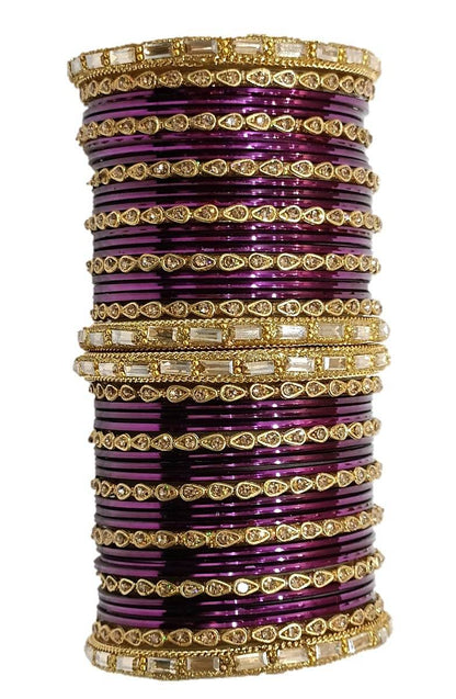 T4 Jewels 18k Gold Plated Drop Design Beautiful Stylish Fashion Jewellery Glass Bangles Set - 78NO T4 Jewels