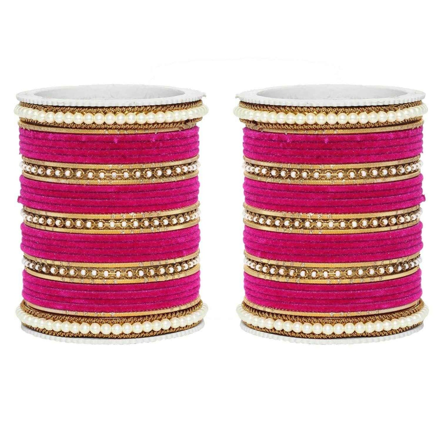 T4 Jewels Glossy Finish Beads Studded Latest Fashion Jewellery Stylish Bangles Set - 104NO