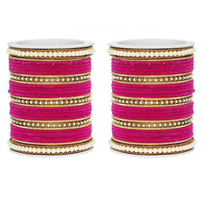 T4 Jewels Glossy Finish Beads Studded Latest Fashion Jewellery Stylish Bangles Set - 104NO