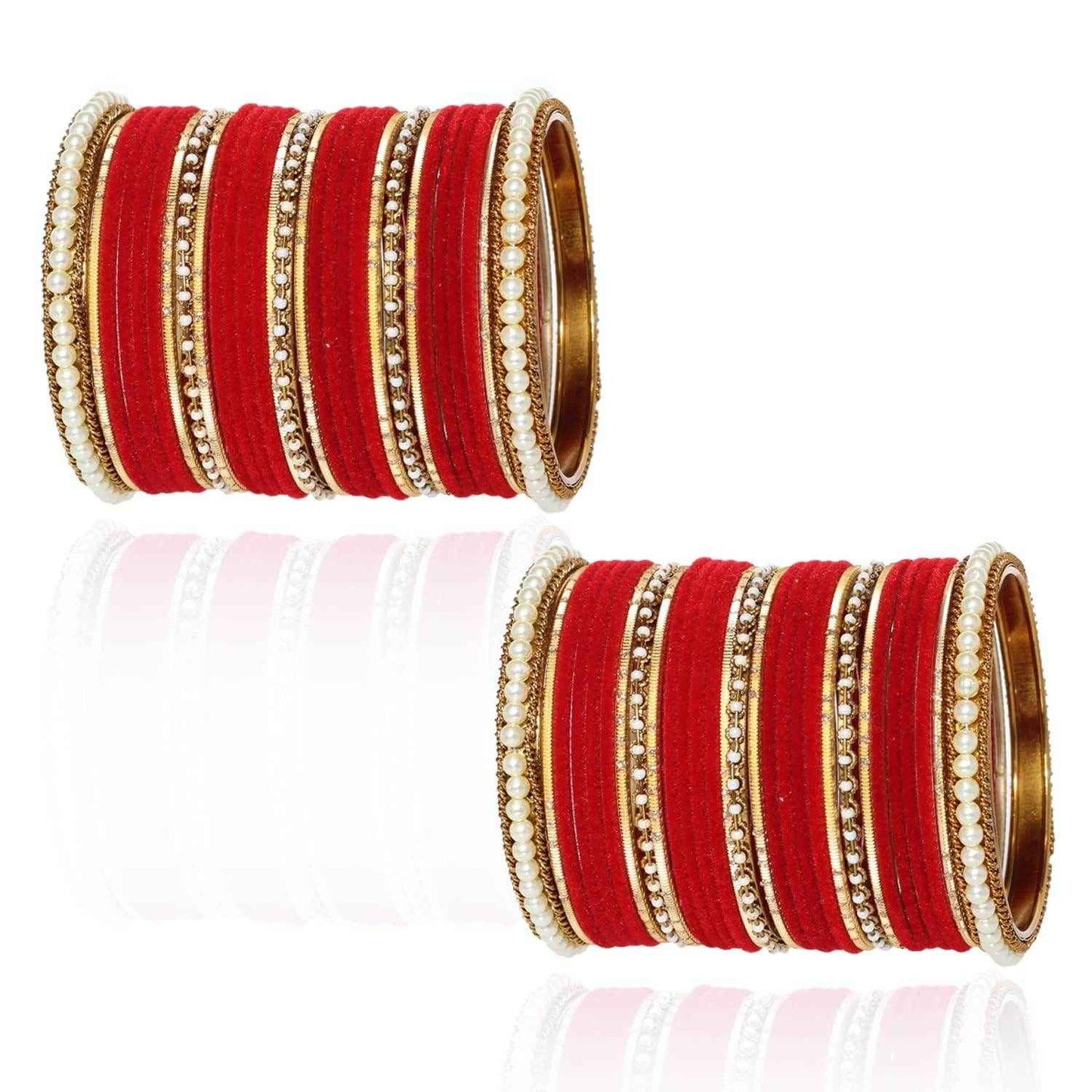 T4 Jewels Glossy Finish Beads Studded Latest Fashion Jewellery Stylish Bangles Set - 104NO