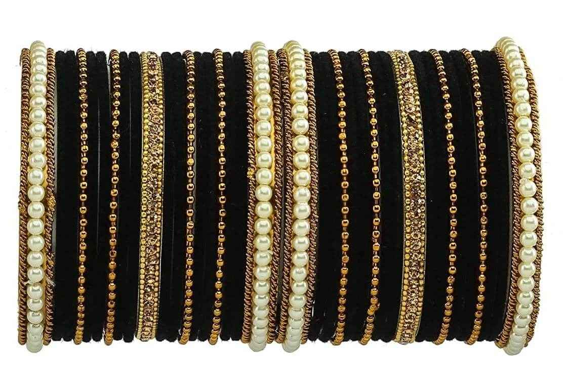 T4 Jewels Gold Plated Beautiful Fashion Jewellery Brass Metal Bangles Set(Set For 2 Hand) - 61NO