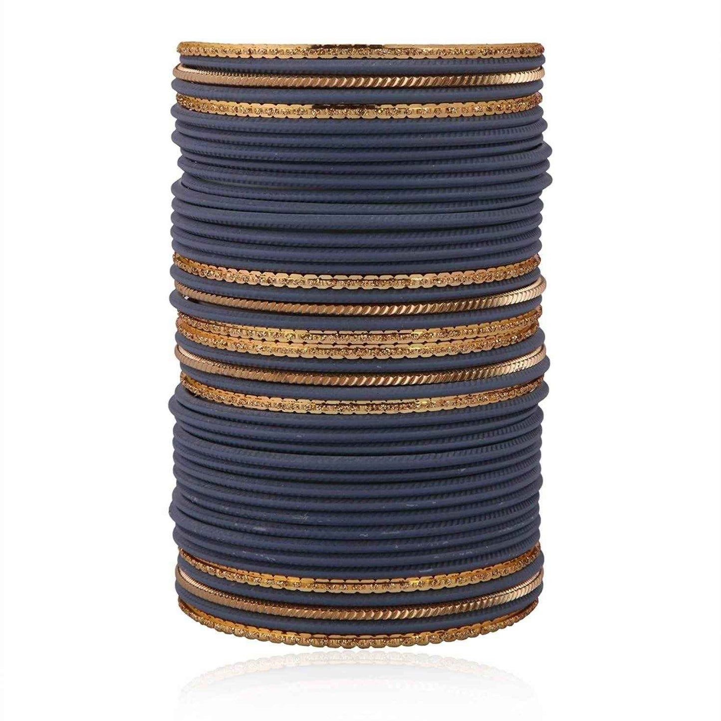 T4 Jewels Beautiful Matte Textured Red/Blue/Yellow/Green/Pink/Orange Colour Metal Bangles Set - 87NO