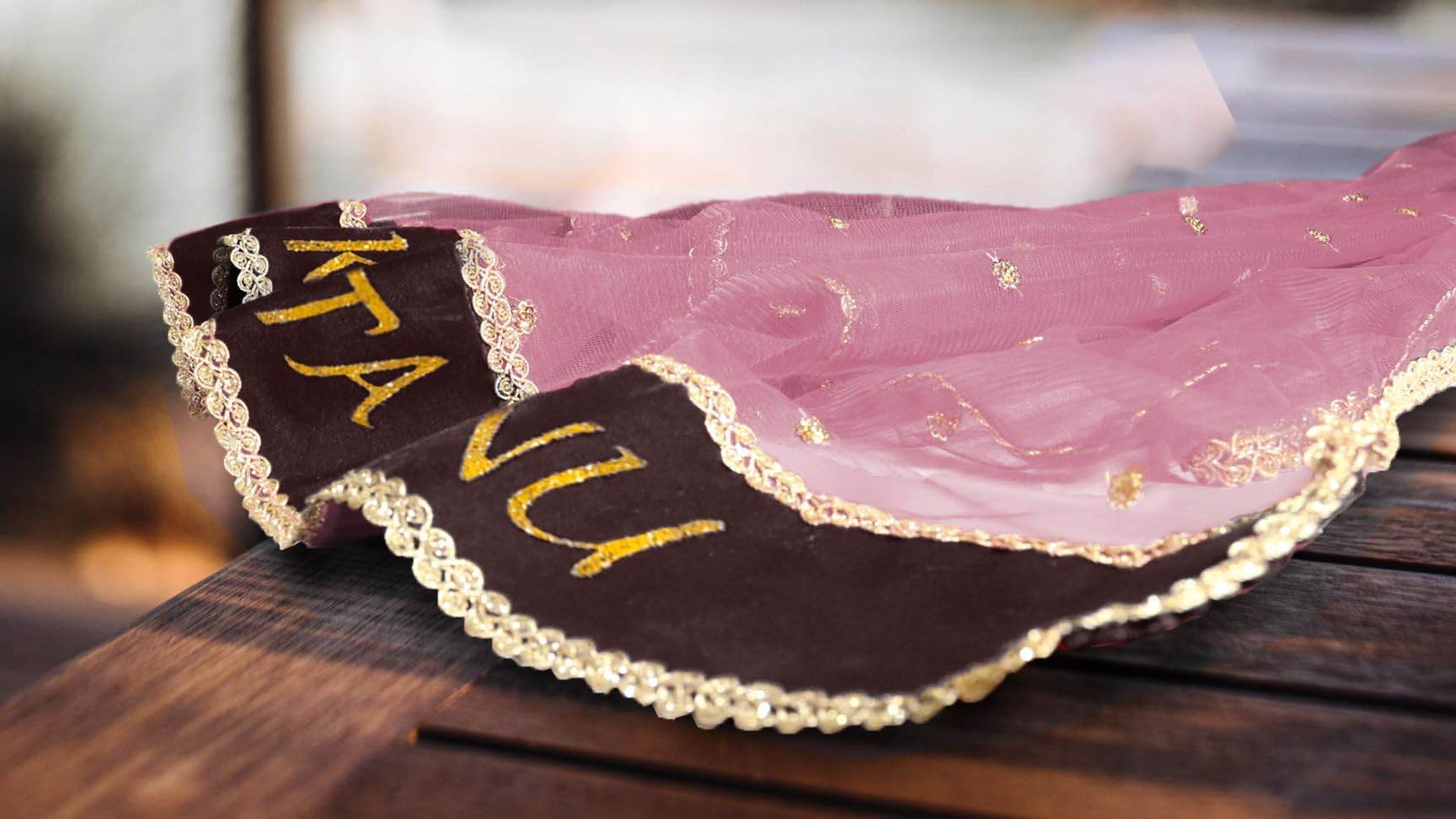Customized Name Bridal Net Dupatta, Chunni for Wedding Day, Marriage, Special Occasion - 2.5 Meter T4 Jewels